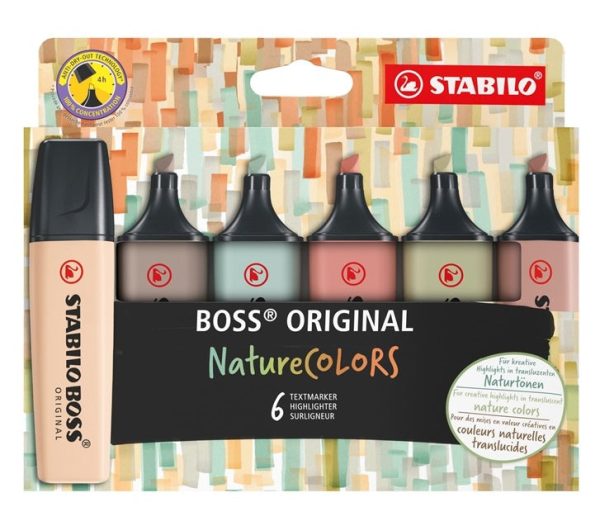 Korostuskynä 6 kpl Nature Colours Stabilo Boss For Cheap